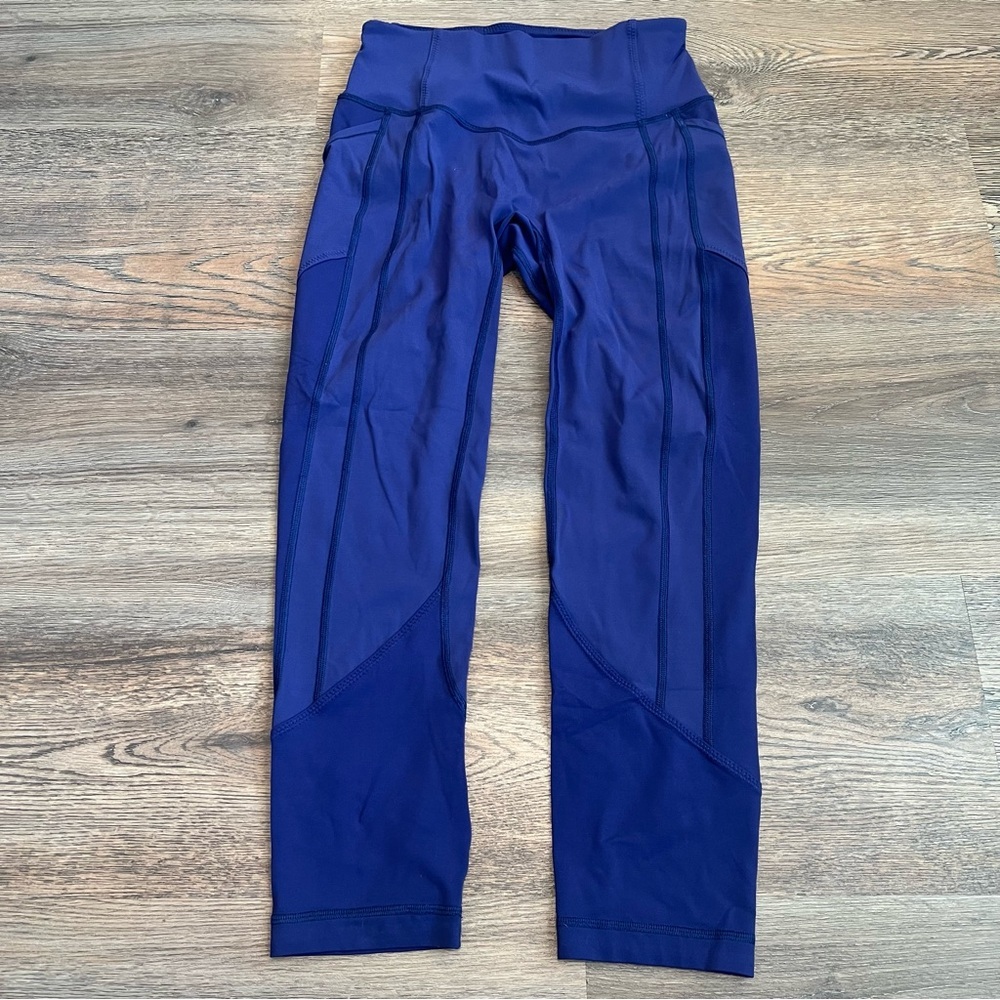 Lululemon All The Right Places Crop Leggings Purple Size 6 High Rise 24” Inseam
